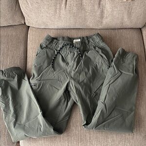Weatherproof youth medium fleece lined Green Joggers